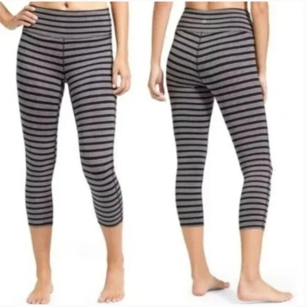 Athleta High Rise Heather Stripe Chaturanga Capri Tight Size 1X